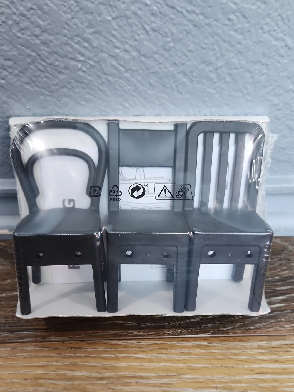 NWT Ikea Fjantig Black Mini Chair Wall Hooks